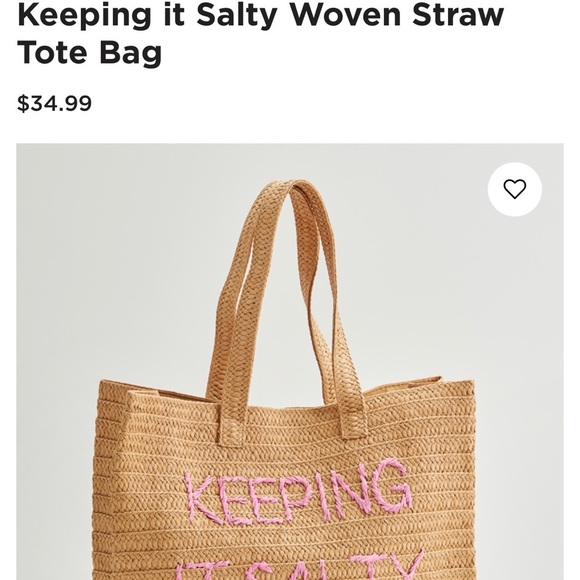 “keeping it salty” woven straw bag! - Picture 2 of 6